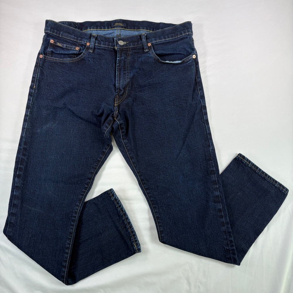 Polo Ralph Lauren Jeans Mens 36x32 Dark Wash Denim Straight Leg Classic Indigo